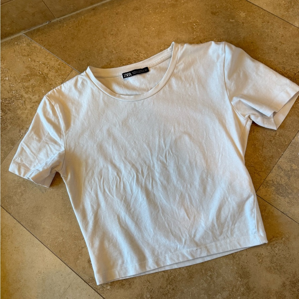 Zara Cream Casual Tee